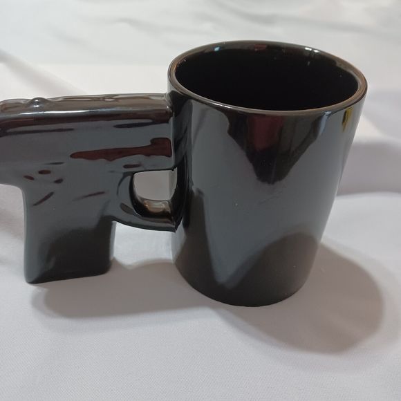 Pistol Grip Handle Novelty Coffee Mug 12 oz-Ceramic Black by Big Mouth Toys - Picture 3 of 8